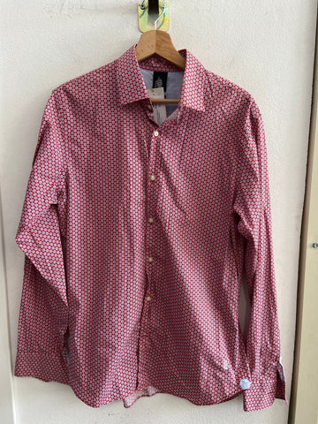 CAMICIA MARINA YACHTING TG41 ROSSA C/FIORI BLU