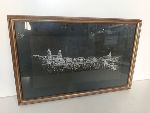 PAESAGGIO IBLEO INCHIOSTRO BIANCO SU CARTA 47 X 28