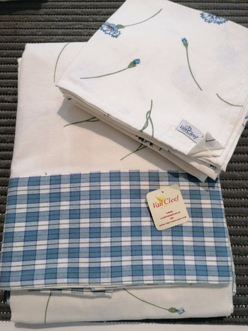 TOVAGLIA X6 VAN CLEEF COTONE BIANCO/BLU A FIORI