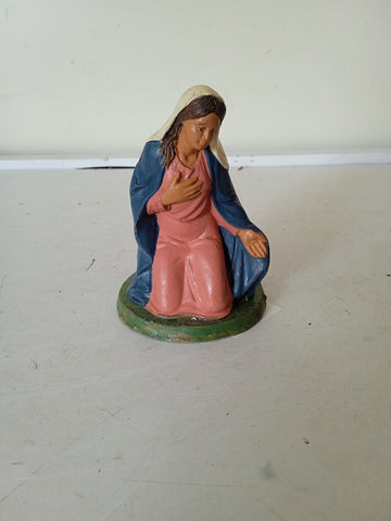 STATUA MADONNA IN TERRACOTTA PER PRESEPE H10XL5XP5 CM