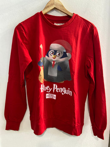 FELPA MARRY CHRISTMAS TGS ROSSO C7STAMPA PINGUINO
