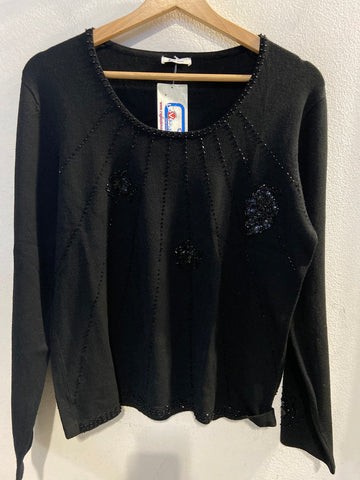 MAGLIA DONNA TGXL NERO C/PAILETTES