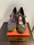 SCARPE ALLA BAMBOLA CAMPER MIS.38 MARRONE C/FIORI APPLICATI C/SCATOLO