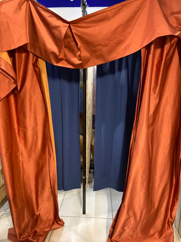 COPPIA TENDE L80X230CM +MONTOVANA L240CM ARANCIO IN RASO