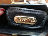 POCHETTE FENDI VINTAGE NERO VERNICE
