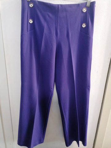 PANTALONE MANIF.ITALIANA TG48 VIOLA LARGO DONNA