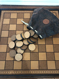 DAMA ARTIGIANALE IN CUOIO LEGNO E PELLE D'ELEFANTE 40X40