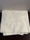 LENZUOLO MATR.IN COTONE BIANCO C/RICAMO SFILATO+FEDERE