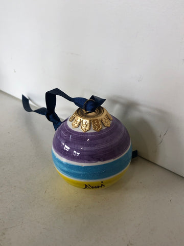 PALLA NATALIZIA IN CERAMICA TIPO CALTAGIRONE H5XL5 CM