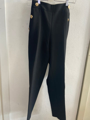 PANTALONE ZARA TG42 NERO C/BOTTONI DORATI