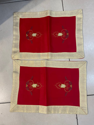 COPPIA CENTRINI ROSSO/DORATO NATALIZIO