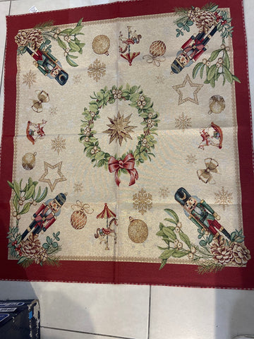 CENTRO TAVOLA L90X90CM ROSSO/DORATO SCHIACCIANOCI