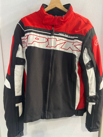 GIUBBOTTO MOTO SPIKE SFODERABILE C/PROTEZIONI TG52 NERO/ROSSO