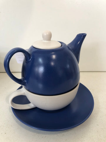 TAZZA TISANIERA IN PORCELLANA + PIATTO