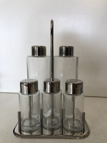 MENAGE IN VETRO E ACCIAIO