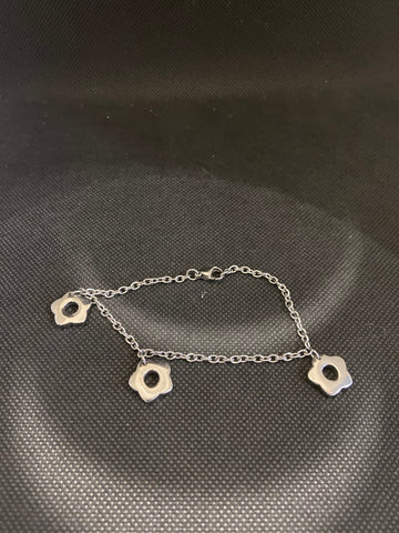 BRACCIALE IN ACCIAIO C/CIONDOLI FIORI