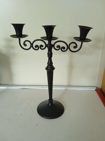 CANDELABRO DA TAVOLO TRE LUCI LAMIERINO  H40XL28 CM