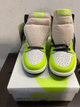 SNEAKERS NIKE AIR JORDAN 1 RETRO BIANCO/GIALLO FLUO(P/AL NUOVO) C/SCATOLO