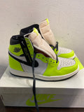 SNEAKERS NIKE AIR JORDAN 1 RETRO BIANCO/GIALLO FLUO(P/AL NUOVO) C/SCATOLO