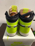 SNEAKERS NIKE AIR JORDAN 1 RETRO BIANCO/GIALLO FLUO(P/AL NUOVO) C/SCATOLO