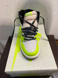 SNEAKERS NIKE AIR JORDAN 1 RETRO BIANCO/GIALLO FLUO(P/AL NUOVO) C/SCATOLO