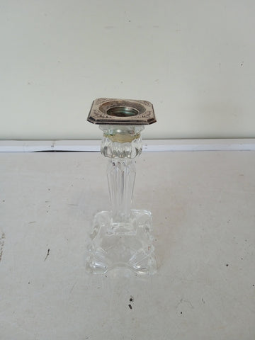 CANDELIERE IN VETRO E LAM ARG H14XL5XP5 CM