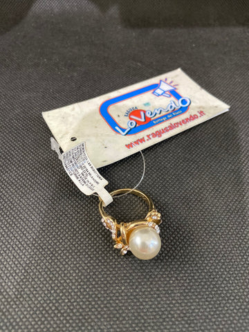 ANELLO DORATO PERLA BIANCA