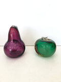 COPPIA FRUTTA IN VETRO VINTAGE VARIE MISURE ( CON IMPERFEZIONE )