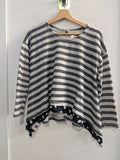 MAGLIA MANILA GRACE TGS GRIGIO A RIGHE/POIS