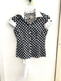 CAMICIA NARACAMICIE TGS NERO/BIANCO A POIS C/CINTURA