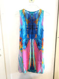 ABITO DESIGUAL TG42 AZZURRO FANTASIA C/PERLINE