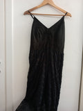 ABIUTO LUNGO TGM NERO IN PIZZO E MACRAME'