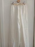 PANTALONE BASILE TGS BIANCO IN LINO