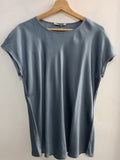 MAGLIA OLTRE TG.L IN RASO BLU C/STRASS