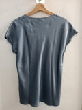 MAGLIA OLTRE TG.L IN RASO BLU C/STRASS