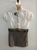 MAGLIA LINKDONNA TG.S BIANCO/VERDE C/FIORE