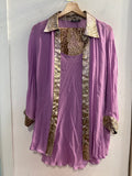 PANTALONE+CANOTTA+CAMICIA ELENA MIRO'TG46 LILLA/EFF.PITONATO