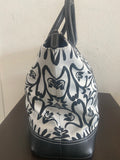BORSA BRACCIALINI A MANO FIORI BIANCO/NERO