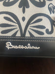 BORSA BRACCIALINI A MANO FIORI BIANCO/NERO