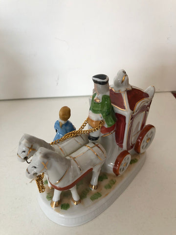 STATUA CARROZZA IN PORCELLANA H8XL10XP5 CM