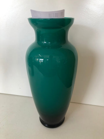 VASO IN VETRO VERDE H30XDIAMETRO8 CM