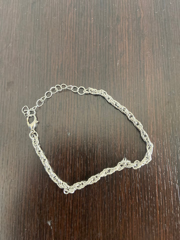 BRACCIALE ARGENTATO INTRECCIATO