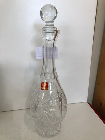 BOTTIGLIA IN CRISTALLO TIPO BOHEMIA H40XL10XP10 CM