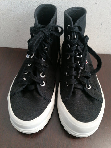 SCARPE ALTE SUPERGA MIS.35 NERO