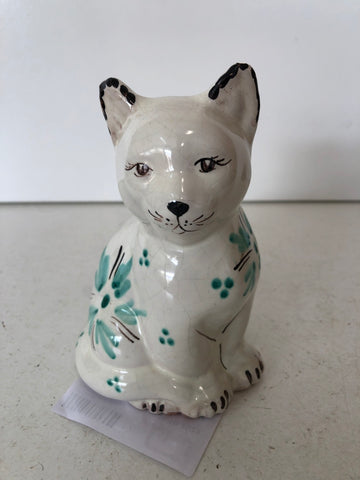 GATTO IN CERAMICA BORIA CALTAGIRONE H14XL8XP8 CM ( LEGGERA IMPERFEZIONE )