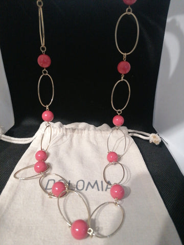 COLLANA DORATA C/PERLE TIPO CORALLO