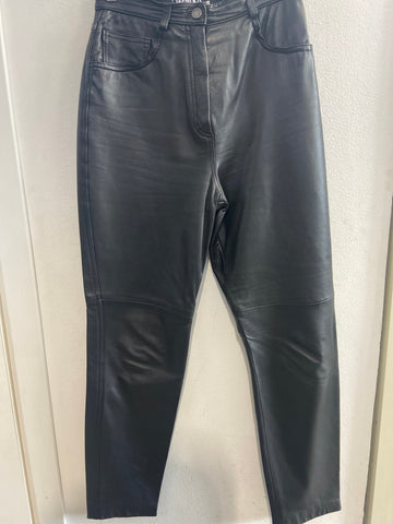 PANTALONE DONNA TG44 IN VERA PELLE NERO