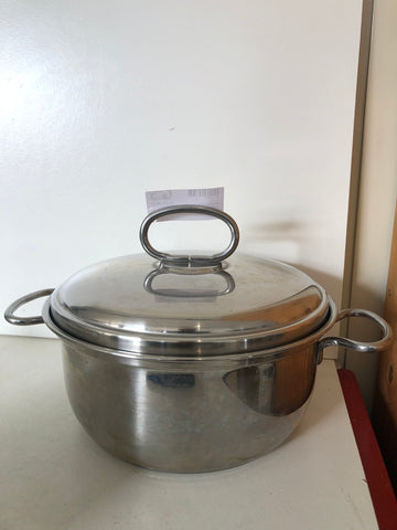 PENTOLA DUE MANICI C/COPERCHIO ACCIAIO AETERNUM 18/10 H10XDIAMETRO23 CM