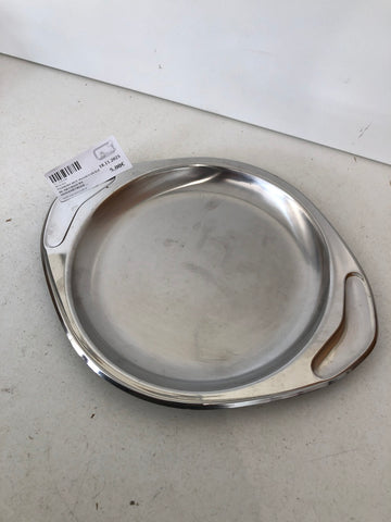 VASSOIO DUE MANICI OVALE IN METALLO H1. 5XDIAMETRO18 CM