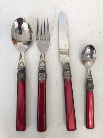 SERVIZIO POSATE 24 PZ MANICO ACCIAIO 18/10 BORDEAUX